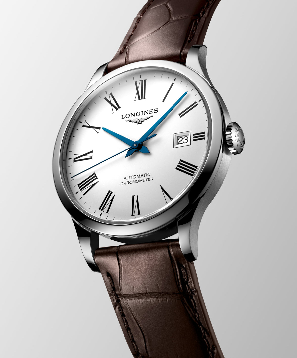Record 40.00 mm White matt Stainless steel L28214112 L2.821.4.11.2 back view