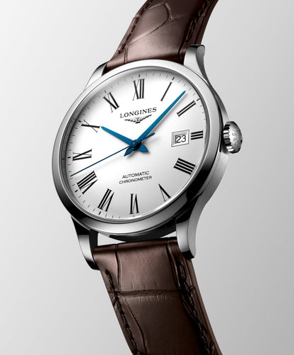 Record 40.00 mm White matt Stainless steel L28214112 L2.821.4.11.2 back view