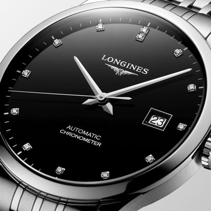 Record 40.00 mm Black lacquered polished Stainless steel L28214576 L2.821.4.57.6 detailed view