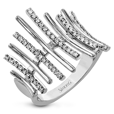 Right Hand Ring In 18k Gold With Diamonds - Simon G. Jewelry