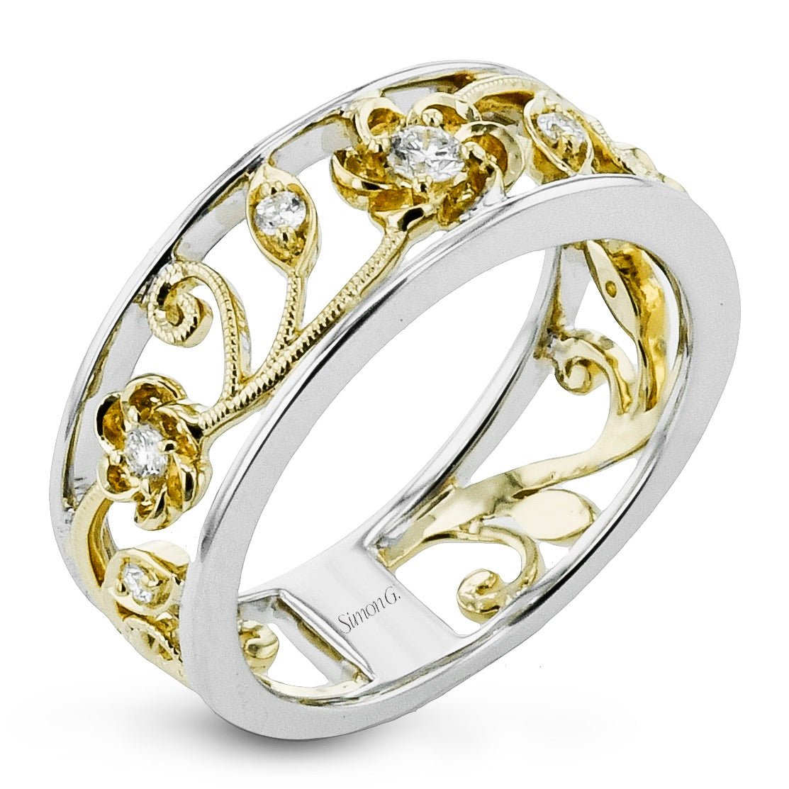 Right Hand Ring in 18k Gold with Diamonds - Simon G. Jewelry