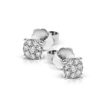 Stud Earrings (5.30mm) in 18k Gold with Diamonds - Simon G. Jewelry