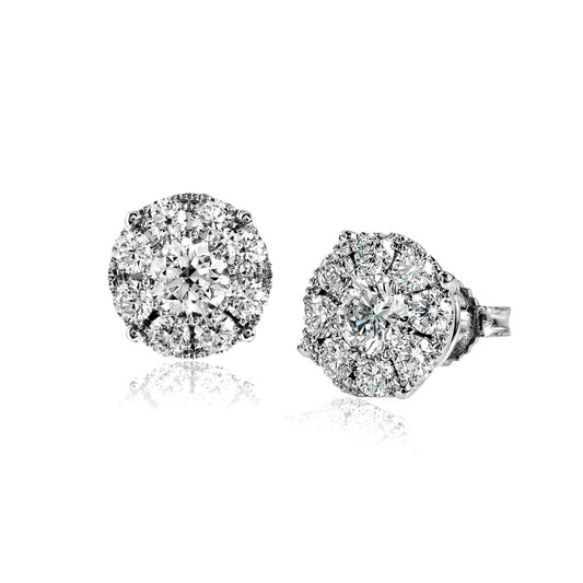 Stud Earrings in 18k Gold with Diamonds - Simon G. Jewelry