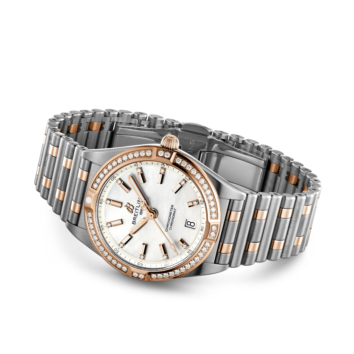 Chronomat 32 Stainless steel & 18k red gold (gem-set) 32 mm U77310591A2U1 third view