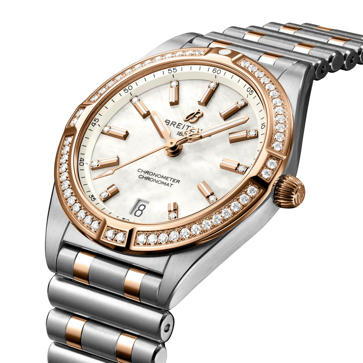 Chronomat 32 Stainless steel & 18k red gold (gem-set) 32 mm U77310591A2U1 second view