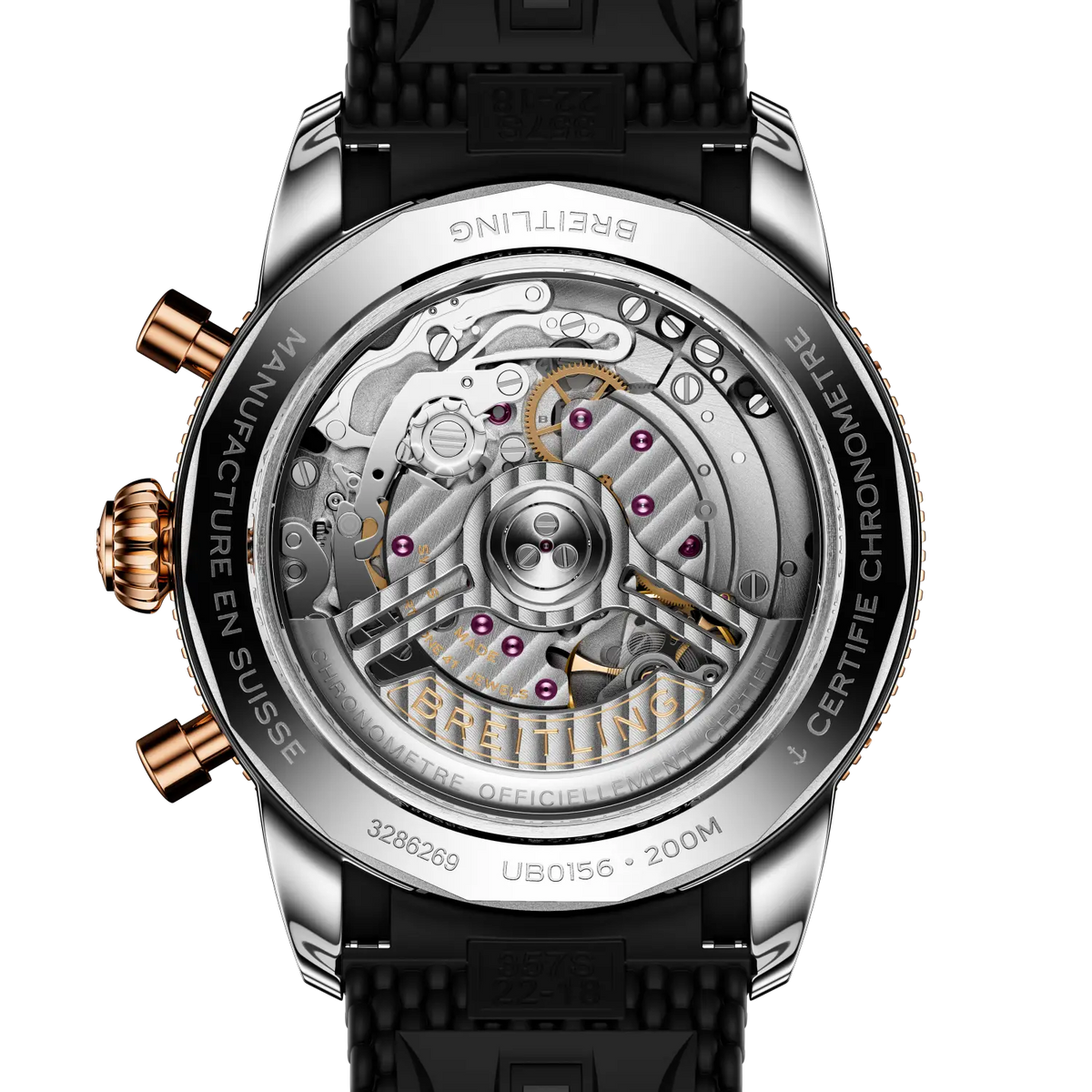 Superocean Heritage B01 Chronograph 42 Stainless steel & 18k red gold 42 mm UB0156H11B1S1 third view