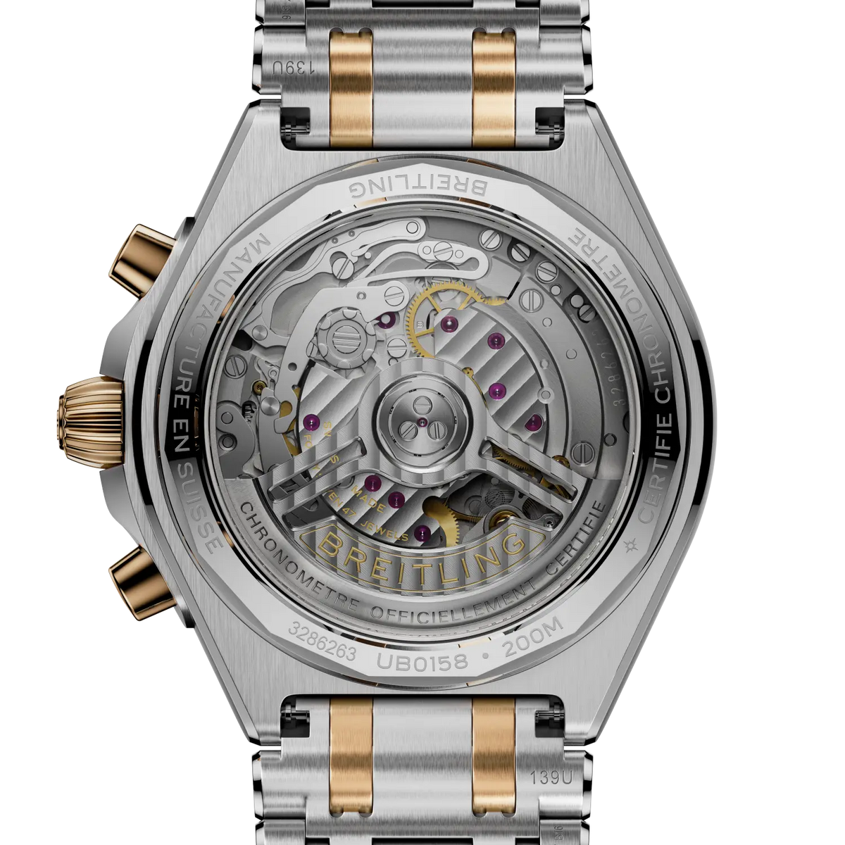 Chronomat B01 Chronograph 42 Stainless steel & 18k red gold 42 mm UB0158101B1U1 fourth view