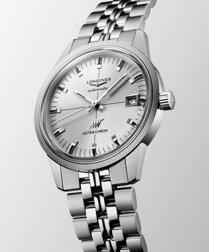 Ultra-Chron Classic 37.00 mm Sunray silver Stainless steel L25374726 L2.537.4.72.6 front and side view