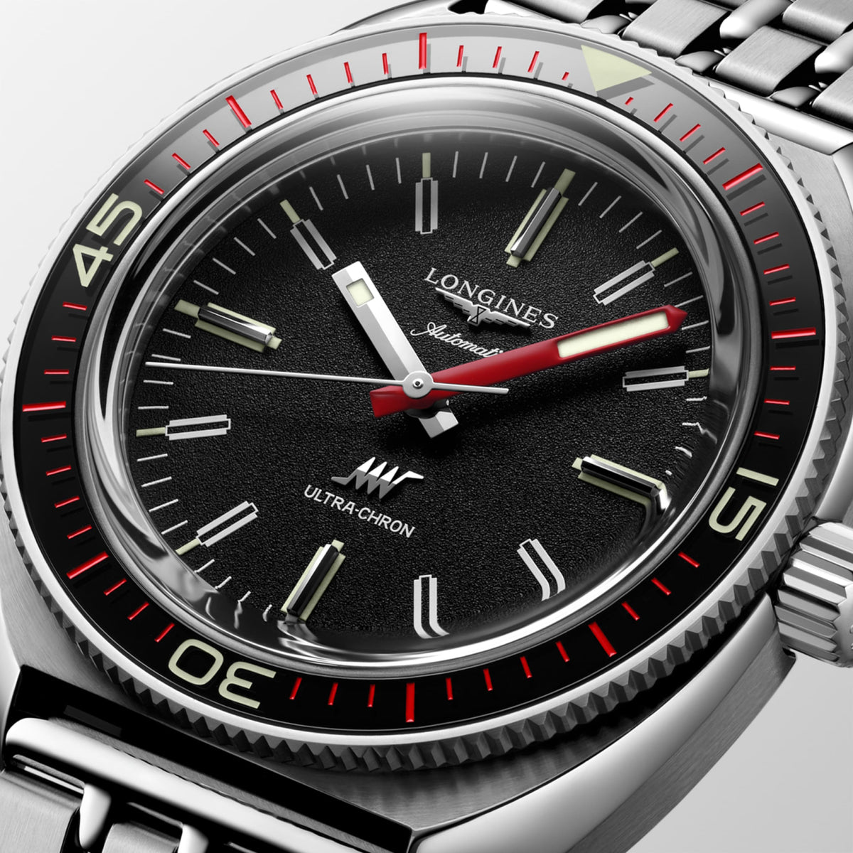 Ultra‑Chron 43.00 mm Black Stainless steel and sapphire L28364526 L2.836.4.52.6 detailed view