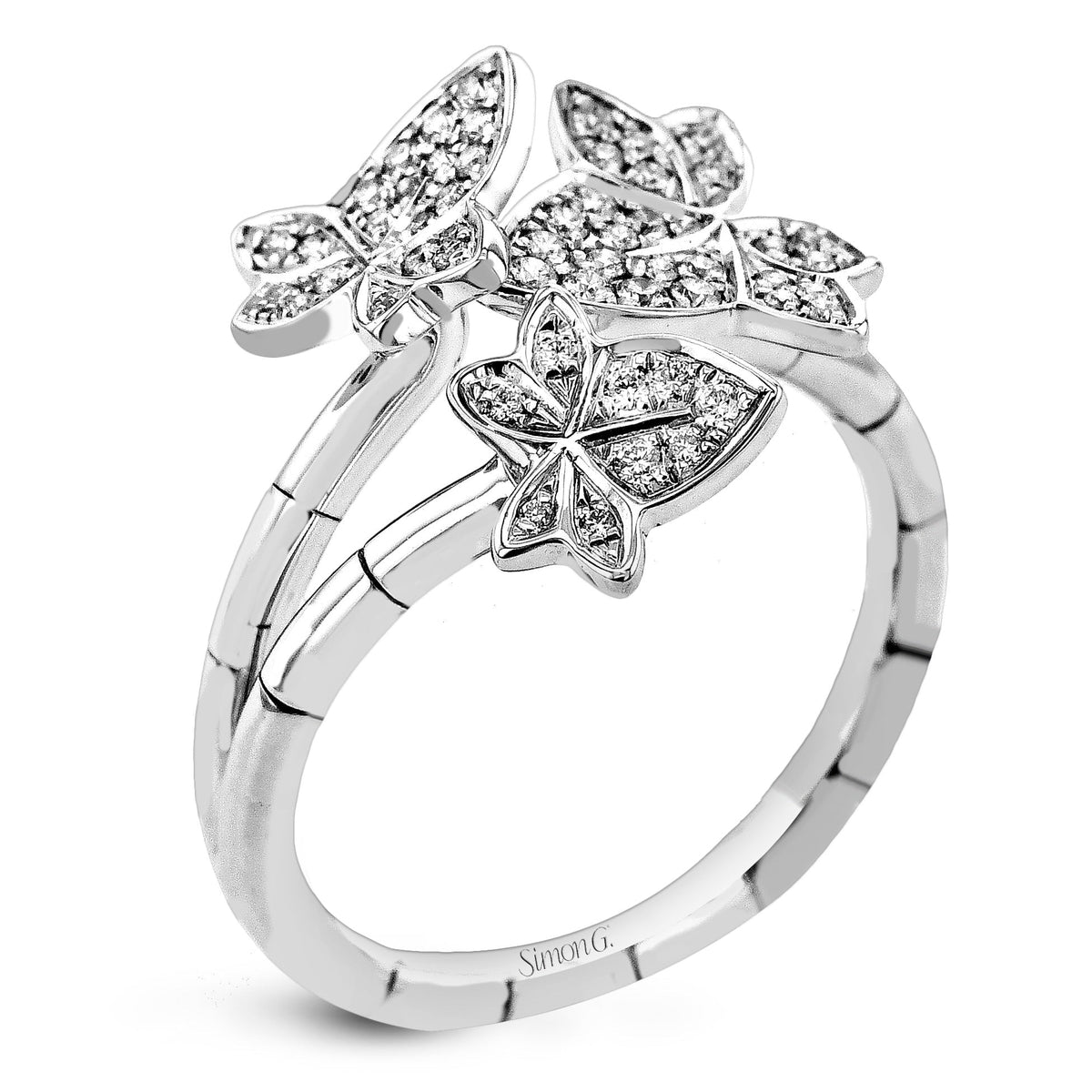 Vine Ring in 18k Gold with Diamonds - Simon G. Jewelry