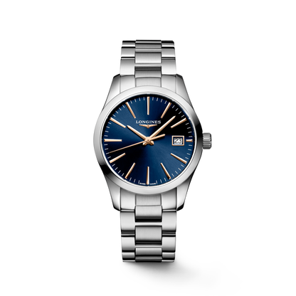 Conquest Classic 34.00 mm Blue Stainless steel L23864926 L2.386.4.92.6 front view