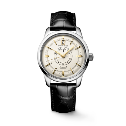 Conquest Heritage Central Power Reserve 38.00 mm Opaline Ivory Stainless steel L16484782 L1.648.4.78.2 front view