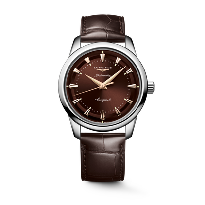 Conquest Heritage 40.00 mm Brown Stainless steel L16504622 L1.650.4.62.2 front view