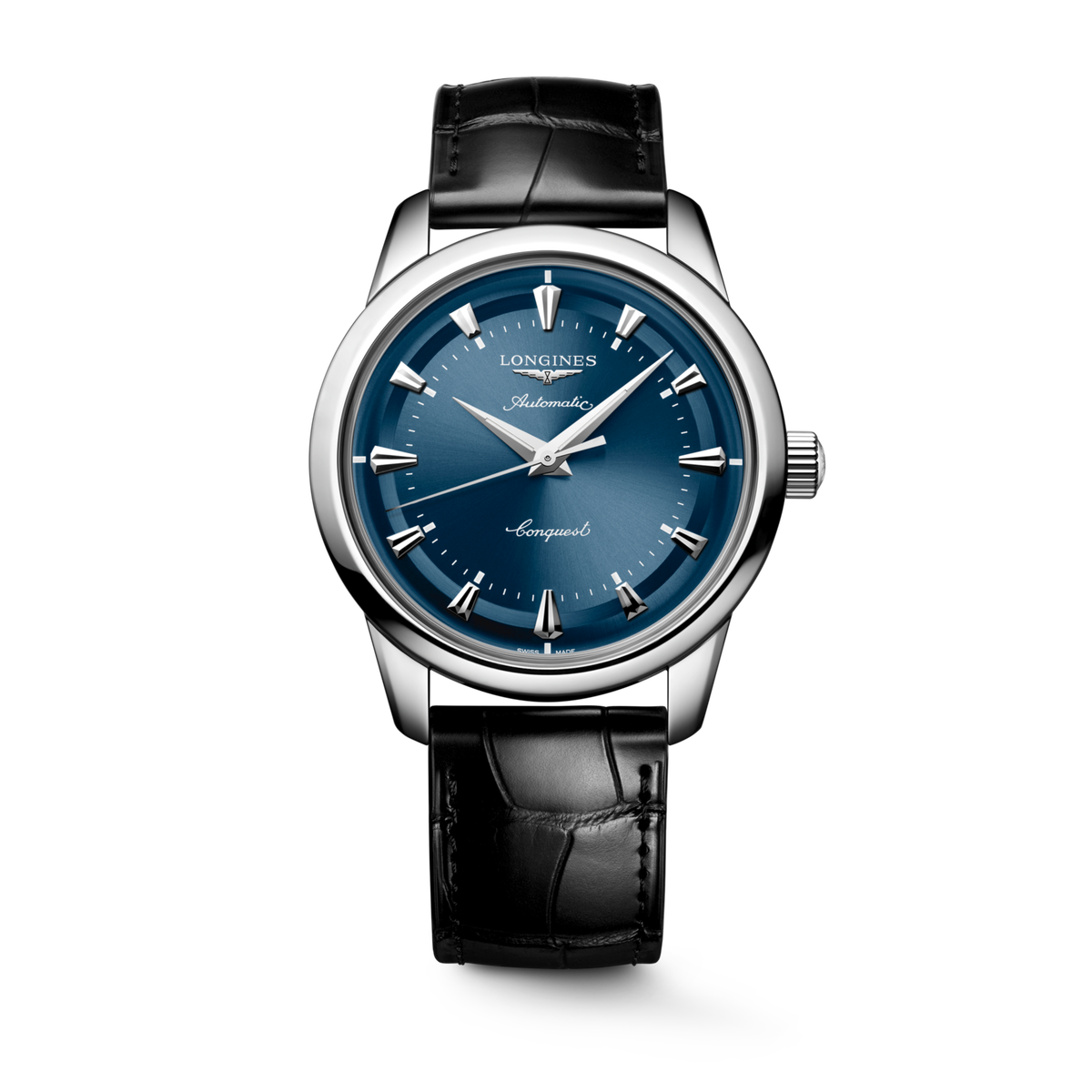 Conquest Heritage 40.00 mm Blue lacquered polished Stainless steel L16504922 L1.650.4.92.2 front view
