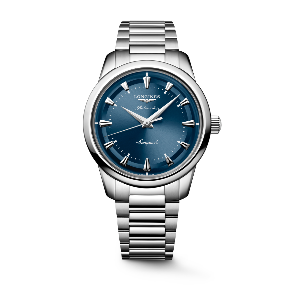 Conquest Heritage 40.00 mm Blue lacquered polished Stainless steel L16504926 L1.650.4.92.6 front view