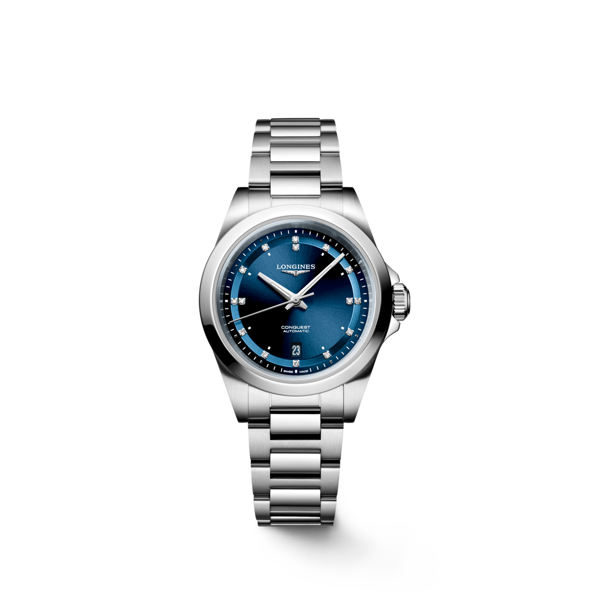 Conquest 30.00 mm Sunray blue Stainless steel L33204976 L3.320.4.97.6 front view