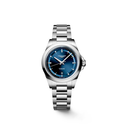 Conquest 30.00 mm Sunray blue Stainless steel L33204976 L3.320.4.97.6 front view