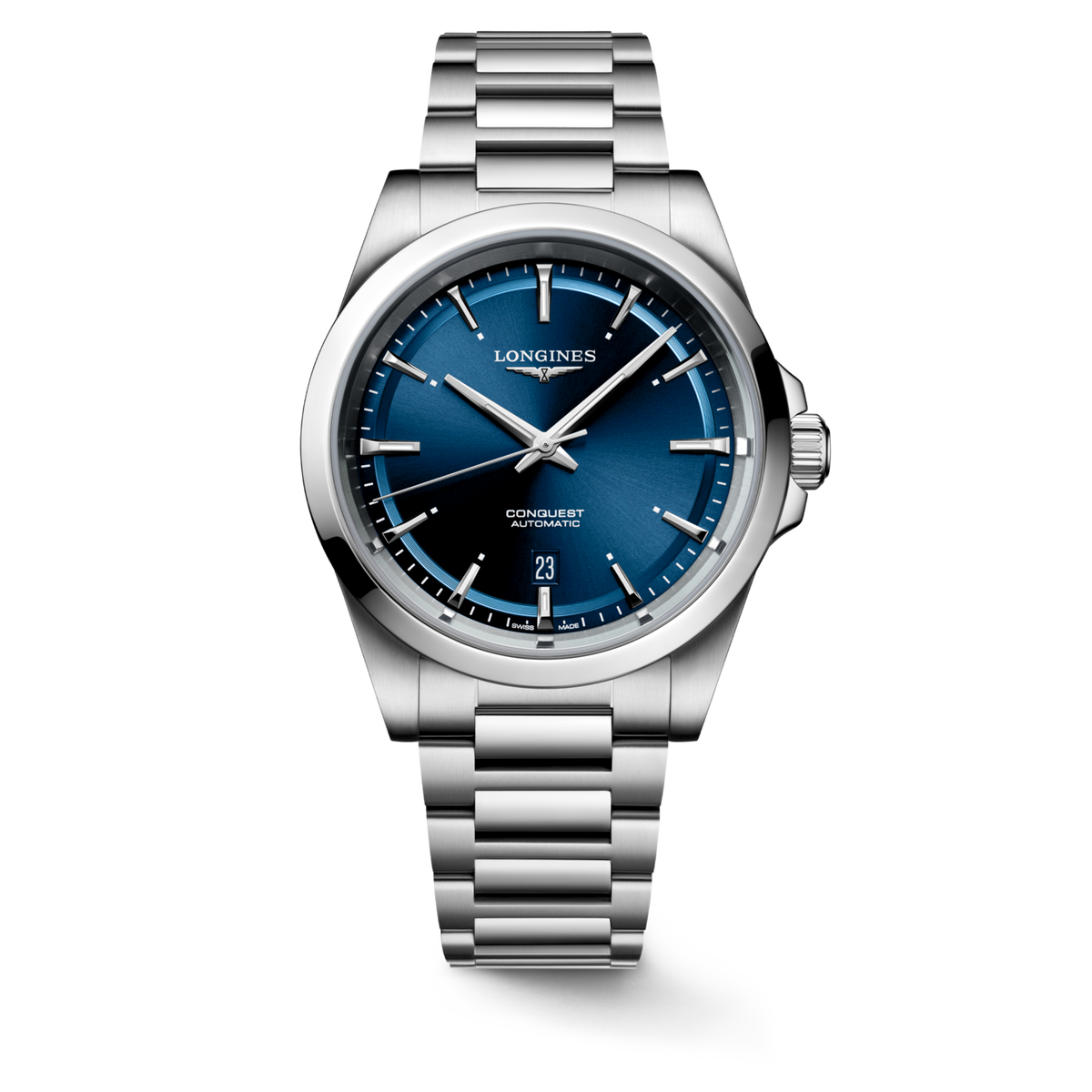 Conquest 41.00 mm Sunray blue Stainless steel L38304926 L3.830.4.92.6 front view