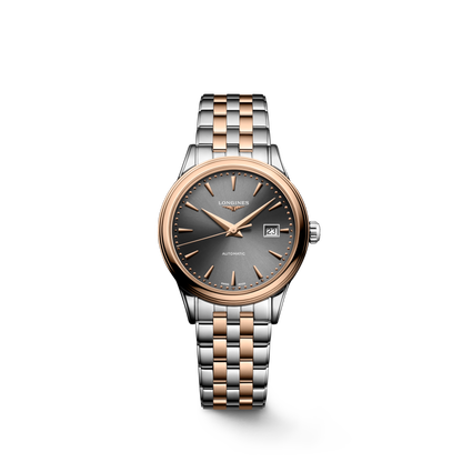 Flagship Classic 30.00 mm Anthracite Stainless steel and red PVD coating L43743787 L4.374.3.78.7 front view