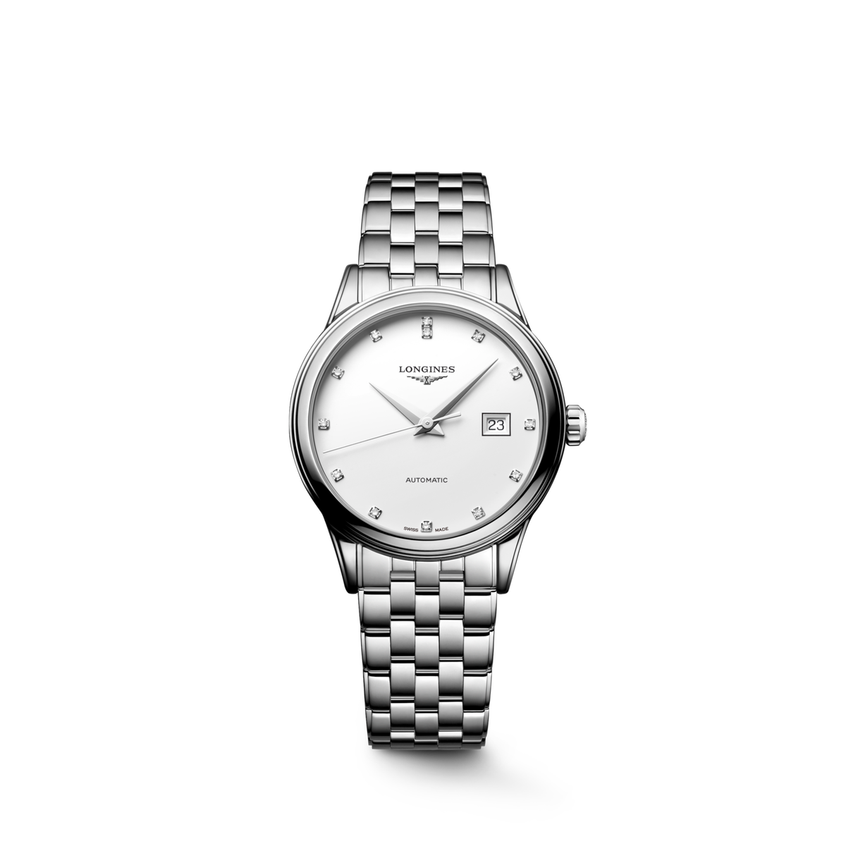 Flagship Classic 30.00 mm White matt Stainless steel L43744176 L4.374.4.17.6 front view
