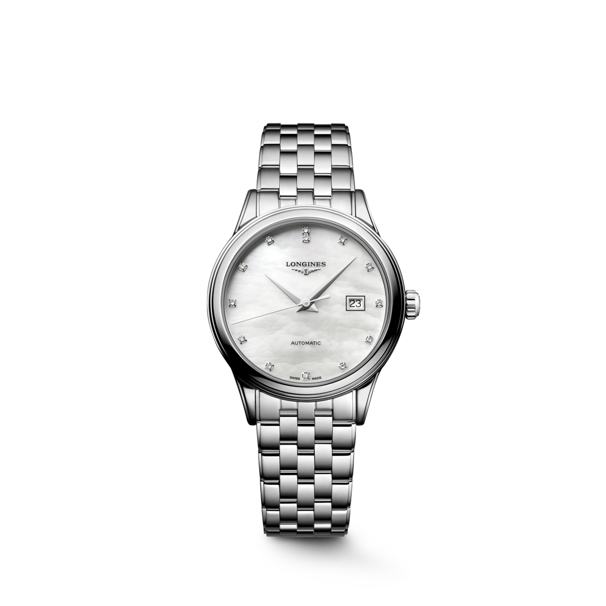 Flagship Classic 30.00 mm White mother-of-pearl Stainless steel L43744886 L4.374.4.88.6 front view