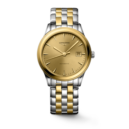 Flagship Classic 38.50 mm Gilt Stainless steel and yellow PVD coating L49743327 L4.974.3.32.7 front view