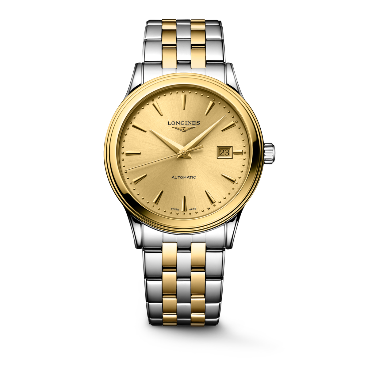 Flagship Classic 40.00 mm Gilt Stainless steel and yellow PVD coating L49843307 L4.984.3.30.7 front view