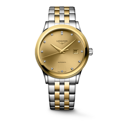 Flagship Classic 40.00 mm Gilt Stainless steel and yellow PVD coating L49843387 L4.984.3.38.7 front view