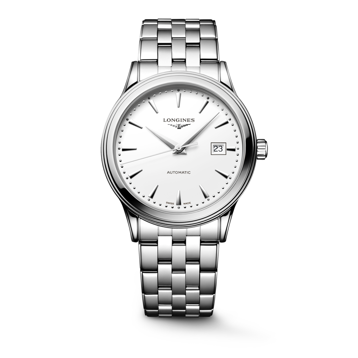 Flagship Classic 40.00 mm White matt Stainless steel L49844186 L4.984.4.18.6 front view