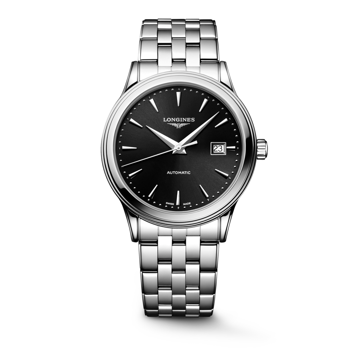 Flagship Classic 40.00 mm Sunray black Stainless steel L49844596 L4.984.4.59.6 front view