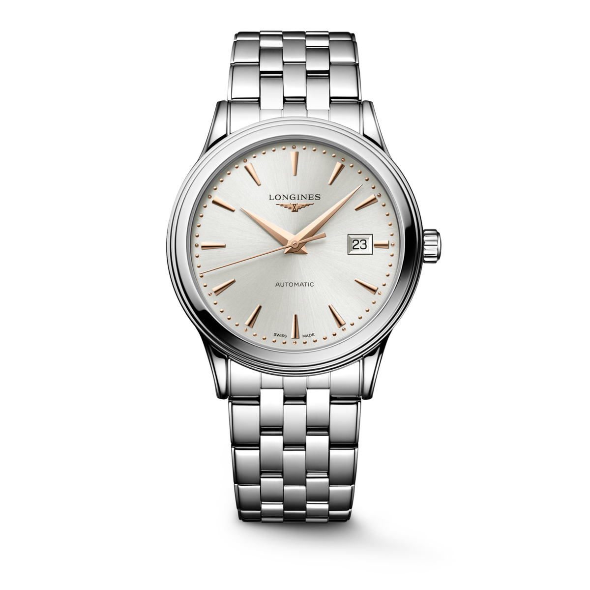 Flagship Classic 40.00 mm Sunray silver Stainless steel L49844706 L4.984.4.70.6 front view