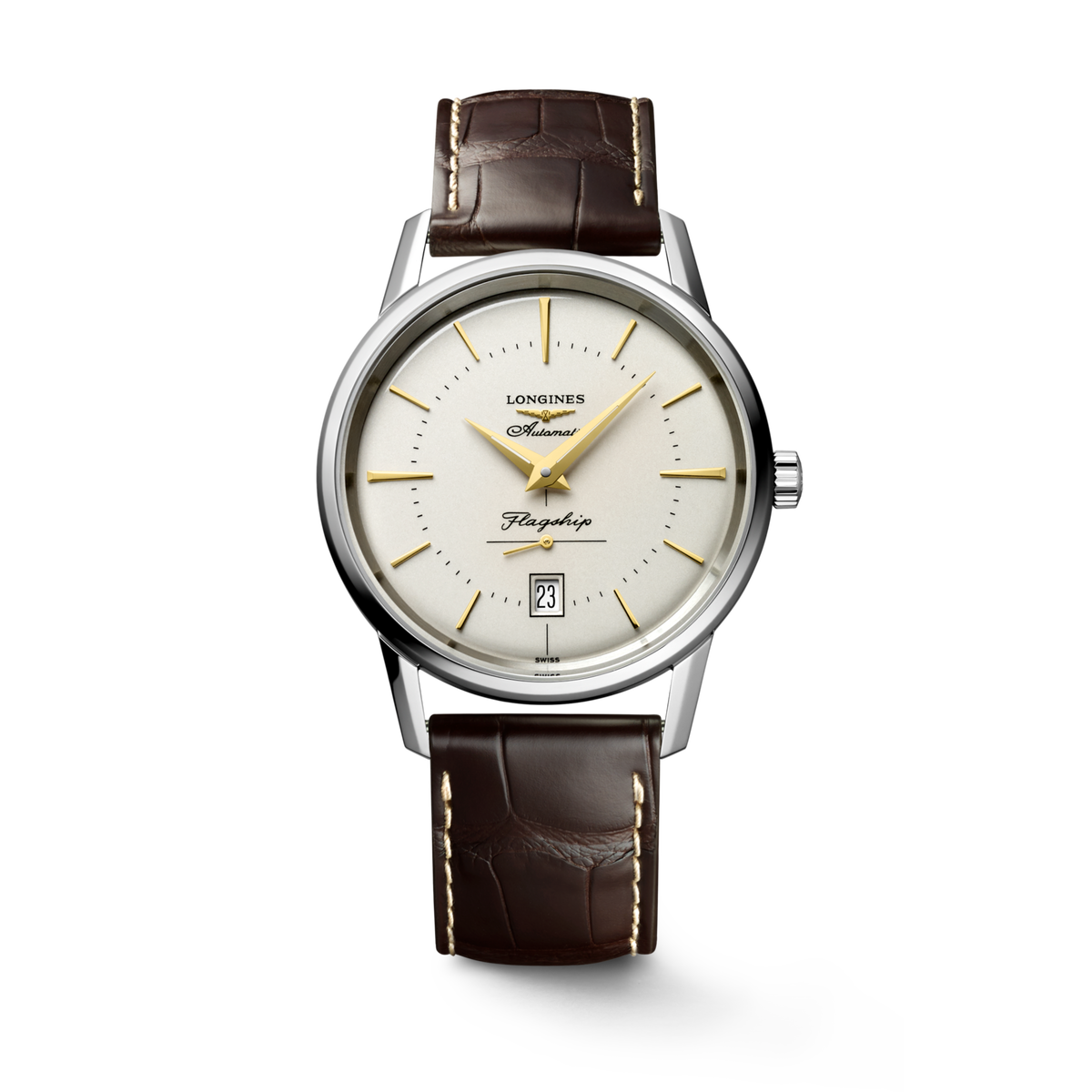 Flagship Heritage 38.50 mm Opaline Ivory Stainless steel L47954782 L4.795.4.78.2 front view