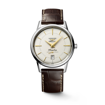 Flagship Heritage 38.50 mm Opaline Ivory Stainless steel L47954782 L4.795.4.78.2 front view