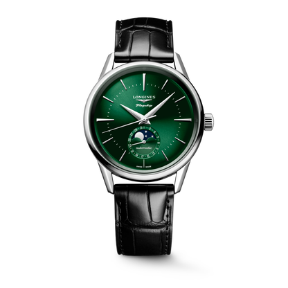 Flagship Heritage Moonphase 38.50 mm Sunray green Stainless steel L48154022 L4.815.4.02.2 front view