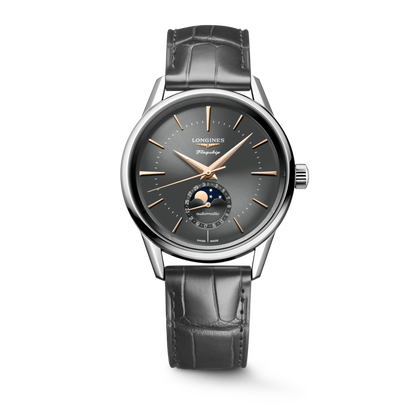 Flagship Heritage Moonphase 38.50 mm Sunray anthracite Stainless steel L48154522 L4.815.4.52.2 front view