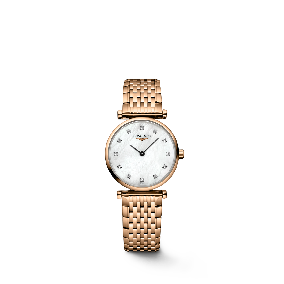 La Grande Classique De Longines 24.00 mm White mother-of-pearl Red PVD coating L4209197E L4.209.1.97.E front view