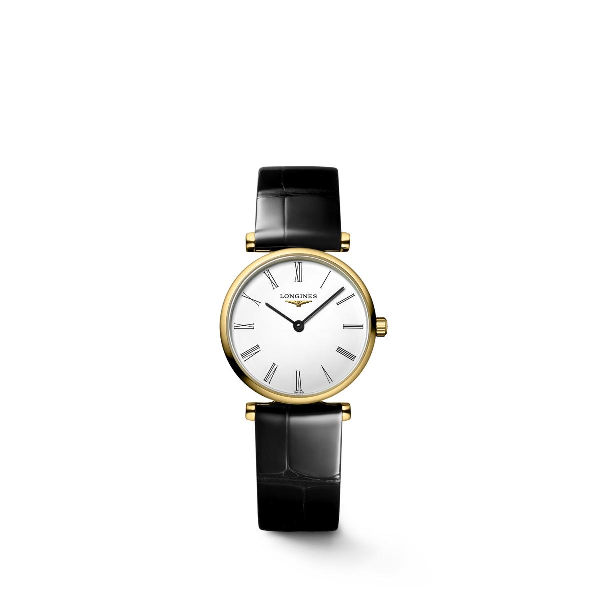La Grande Classique De Longines 24.00 mm White Yellow PVD coating L4209211B L4.209.2.11.B front view