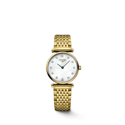 La Grande Classique De Longines 24.00 mm White mother-of-pearl Yellow PVD coating L4209287E L4.209.2.87.E front view