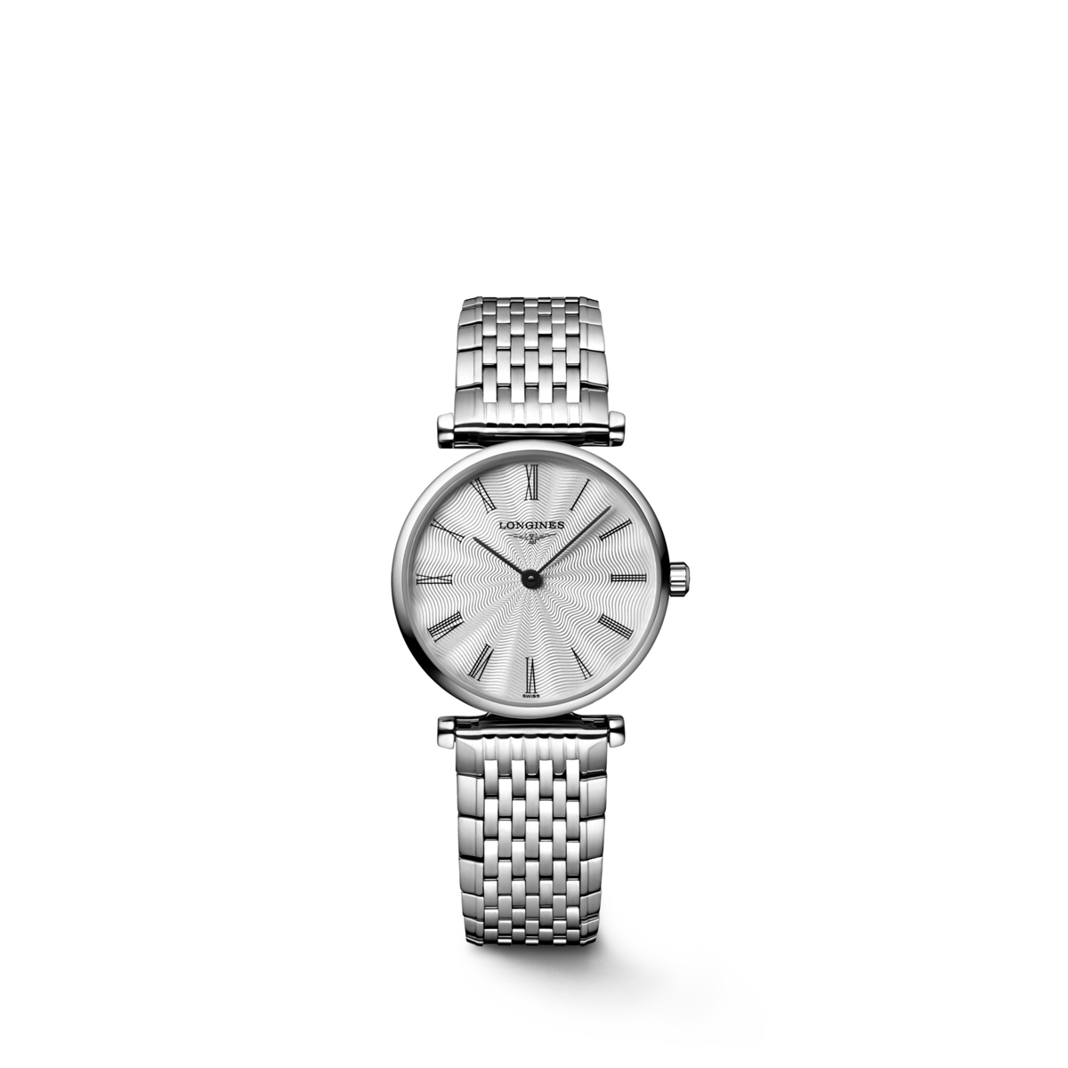 La Grande Classique De Longines 24.00 mm Silver "flinqué" Stainless steel L4209471C L4.209.4.71.C front view