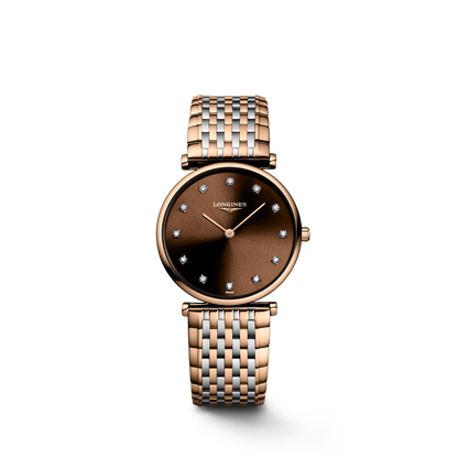 La Grande Classique De Longines 29.00 mm Sunray brown Stainless steel and red PVD coating L4512167D L4.512.1.67.D front view