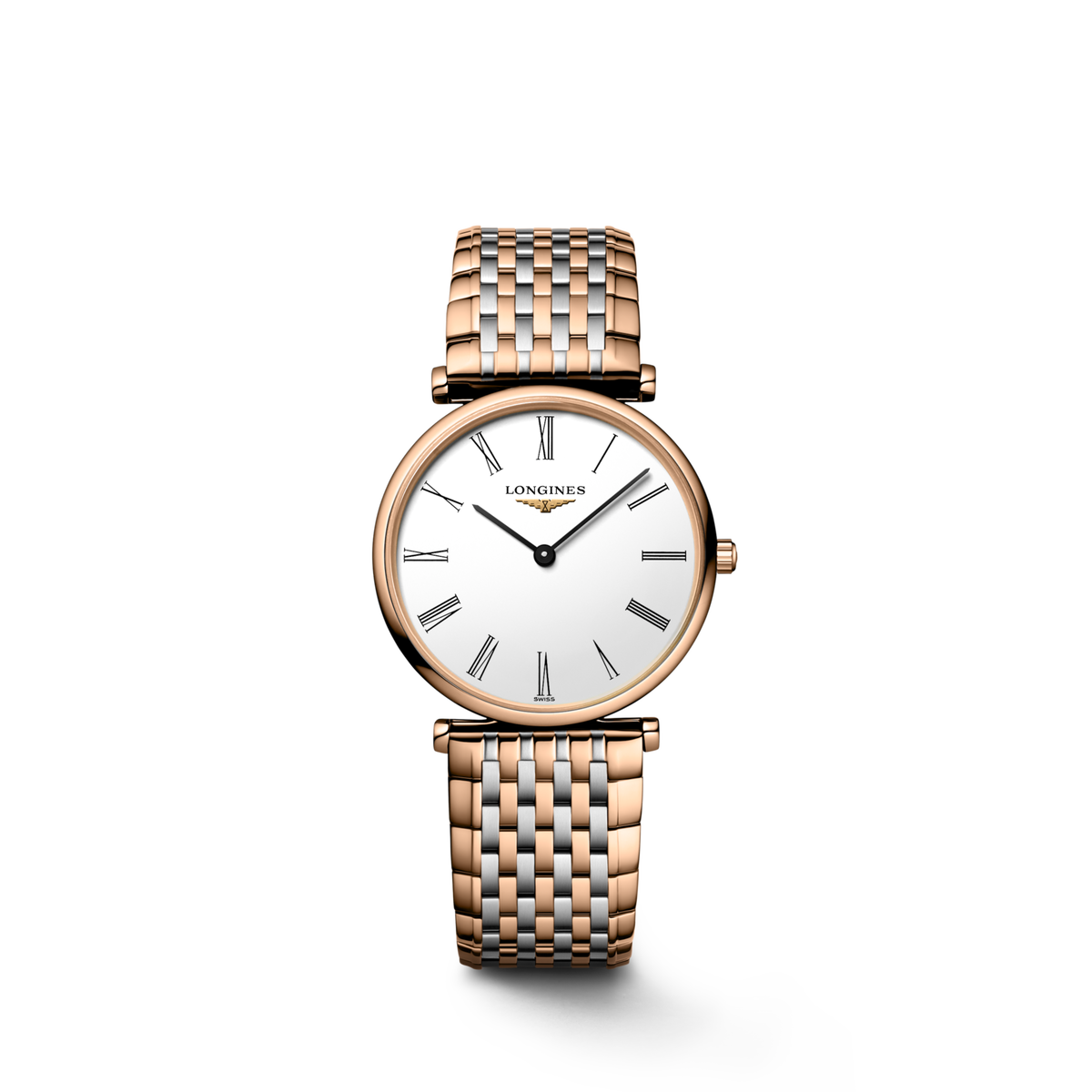 La Grande Classique De Longines 29.00 mm White Stainless steel and red PVD coating L4512191D L4.512.1.91.D front view