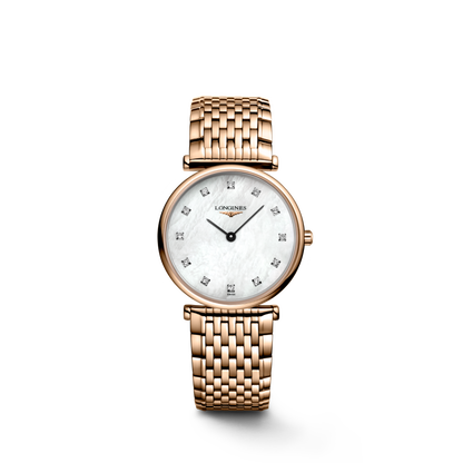 La Grande Classique De Longines 29.00 mm White mother-of-pearl Red PVD coating L4512197E L4.512.1.97.E front view