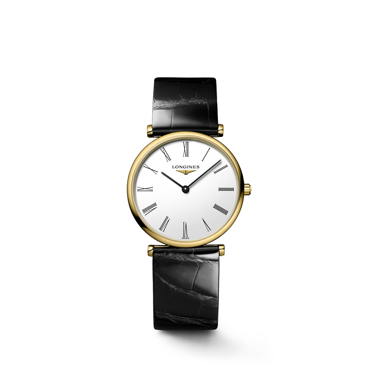 La Grande Classique De Longines 29.00 mm White Yellow PVD coating L4512211B L4.512.2.11.B front view