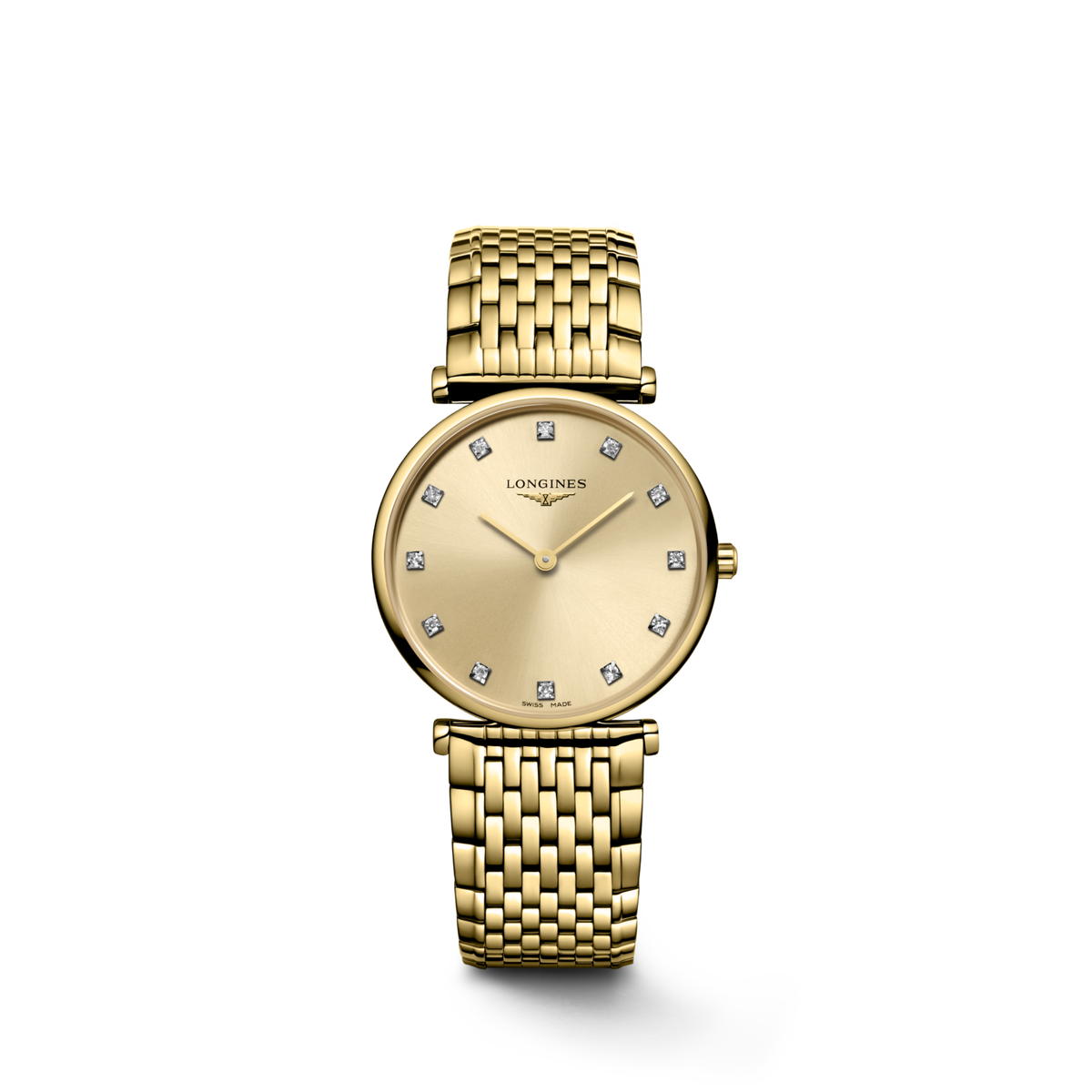 La Grande Classique De Longines 29.00 mm Gilt Yellow PVD coating L4512237E L4.512.2.37.E front view