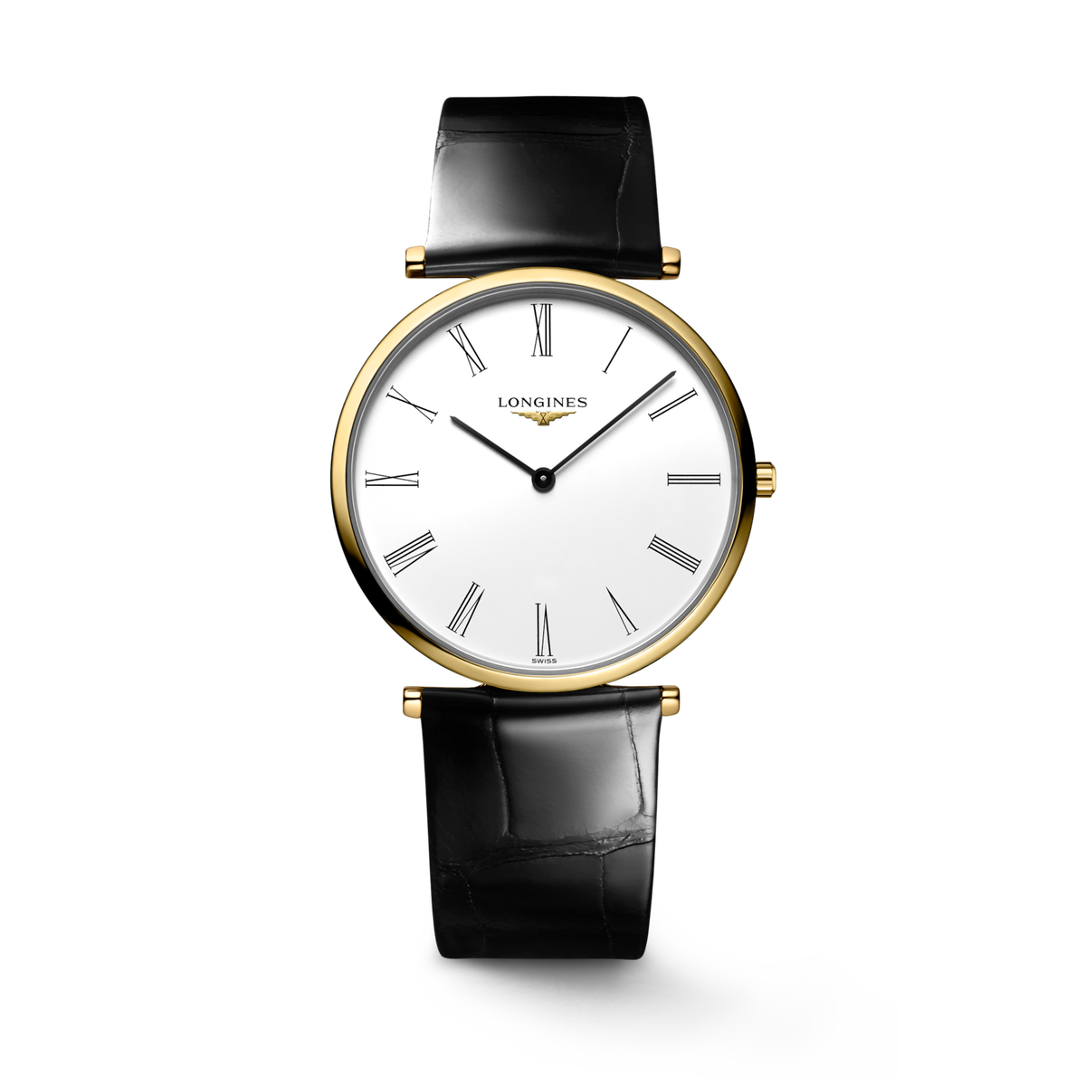 La Grande Classique De Longines 36.00 mm White Yellow PVD coating L4755211B L4.755.2.11.B front view