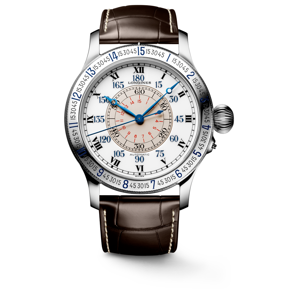 Lindbergh Hour Angle Watch 47.50 mm White lacquered polished Stainless steel L26784110 L2.678.4.11.0 front view