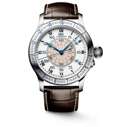 Lindbergh Hour Angle Watch 47.50 mm White lacquered polished Stainless steel L26784110 L2.678.4.11.0 front view