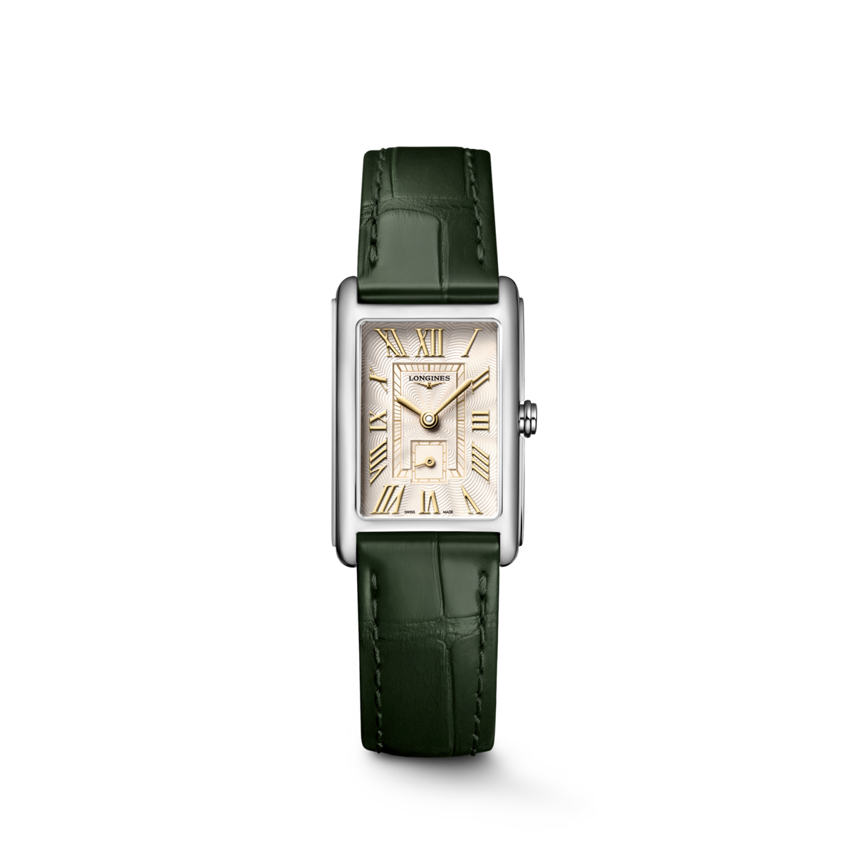 Longines Dolcevita 20.80 X 32.00 mm Ivory Gilt "flinqué" Stainless steel L52554082 L5.255.4.08.2 front view