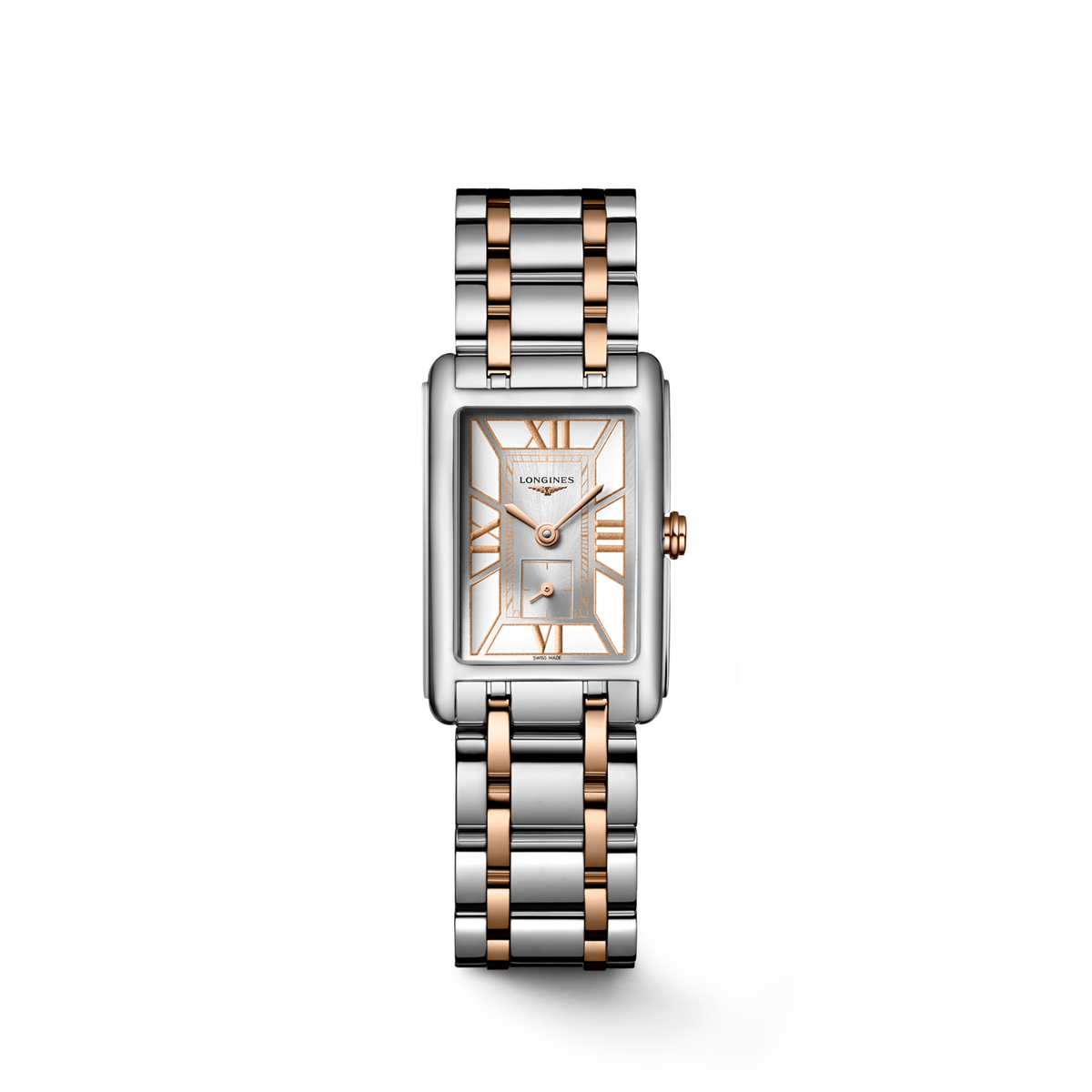 Longines Dolcevita 20.80 X 32.00 mm White Stainless steel with rose gold 18 carats crown L52555757 L5.255.5.75.7 front view