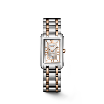 Longines Dolcevita 20.80 X 32.00 mm White Stainless steel with rose gold 18 carats crown L52555757 L5.255.5.75.7 front view